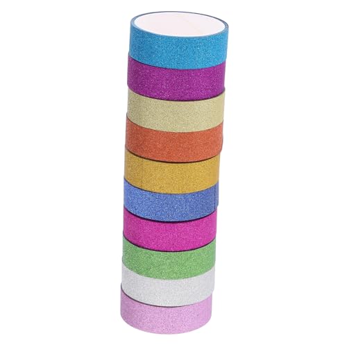 IWOWHERO 10 Rollen DIY Washi Tape Farbiges Glitzerndes Dekoratives Klebeband Selbstklebend und Leicht Abreißbar für Scrapbooking Geschenkverpackung Planer und Bastelbedarf IWOWHERO 10 Rollen DIY Washi Tape Farbiges Glitzerndes Dekoratives Klebeband Selbstklebend und Leicht Abreißbar für Scrapbooking Geschenkverpackung Planer und Bastelbedarf von IWOWHERO