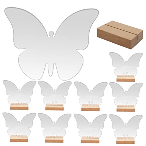 IWOWHERO 10 Sätze Teiliges Schmetterling Förmige Tischkarten mit Holzsockel Dekorative Zarte Sitzplatzschilder für Hochzeit Transparent Bruchsicher Modernes Design für Bankett IWOWHERO 10 Sätze Teiliges Schmetterling Förmige Tischkarten mit Holzsockel Dekorative Zarte Sitzplatzschilder für Hochzeit Transparent Bruchsicher Modernes Design für Bankett von IWOWHERO