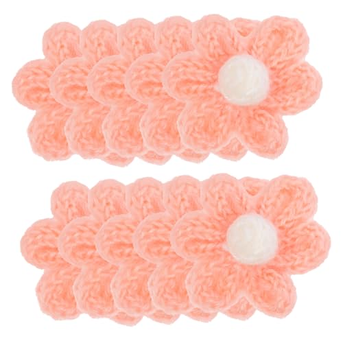 IWOWHERO 10 Stück Garnblumenfleck Stoff Gestickte Aufnäher Material Bestickt Patch Quilten Gehäkelte Blumenapplikation Flecken Nähen Blumen- Flicken Für Bekleidung Häkelblüten Flora Rosa von IWOWHERO