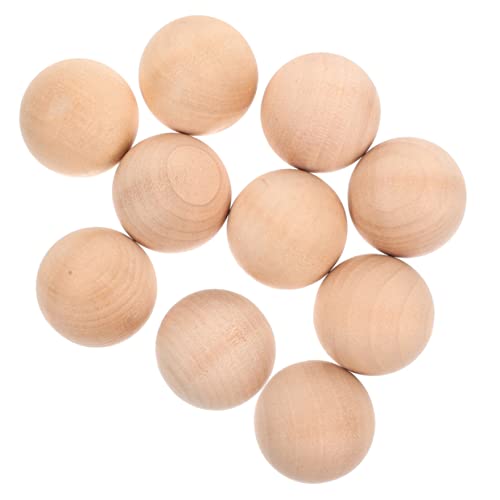 IWOWHERO 10 Stück Holzkugel Kinderhandwerk Kugeln Aus Hartholz Feste Kugel Holzhandwerk Kugel Zum Basteln Aus Holz Bastelball Bemalter Spielzeugball Zubehör Für Bastelprojekte Khaki von IWOWHERO