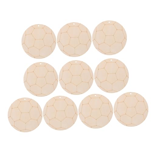 IWOWHERO 10 Stück Holzschmuck für das Kunsthandwerk Schlüssel leer schmucklos holzdeko holzspielzeug Holzverzierung Ball Holzform Dekore aus Holzscheiben Ausschnitte bemalen hölzern Beige von IWOWHERO