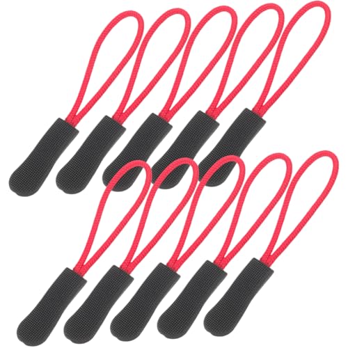 IWOWHERO 10er Set Rote Reißverschlussanhänger Kordelzüge Reißverschluss-verlängerungskordel Für Taschen Kleidungsstücke Projekte 2 5 Cm Abzieher 4 5 Cm Seil IWOWHERO 10er Set Rote Reißverschlussanhänger Kordelzüge Reißverschluss-verlängerungskordel Für Taschen Kleidungsstücke Projekte 2 5 Cm Abzieher 4 5 Cm Seil von IWOWHERO