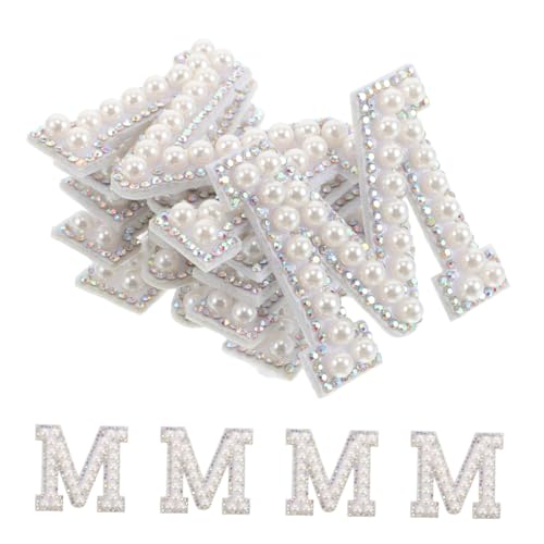 IWOWHERO 10 Stück Strass-alphabet-applikation: Buchstaben-aufnäher, Glitzernd, Zum Aufbügeln, Für Kleidung, Hüte, Taschen, Funkelnde, Selbstklebende Stoffbuchstaben, Diy-basteldekoration von IWOWHERO