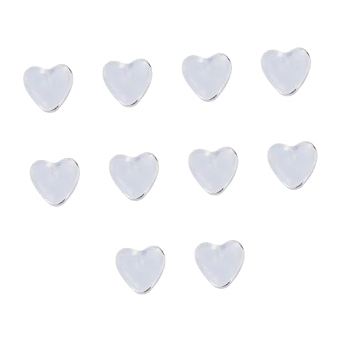 IWOWHERO 10 Stück Teiliges DIY Ohrstecker Zubehör Transparente Silikon Herzform Ohrstöpsel Schmuckzubehör für Ohrringe Selber Machen Kreative Langlebige Ohrläppchen Teile von IWOWHERO