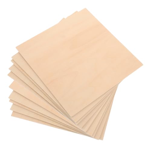 IWOWHERO 10 Stück Teiliges Dünne Lindenholzplatten zum Basteln Robuste Holzscheiben für DIY Handwerk Leicht zu Schneiden und Gravieren für Architekturmodelle und Brandmalerei Langlebiges von IWOWHERO