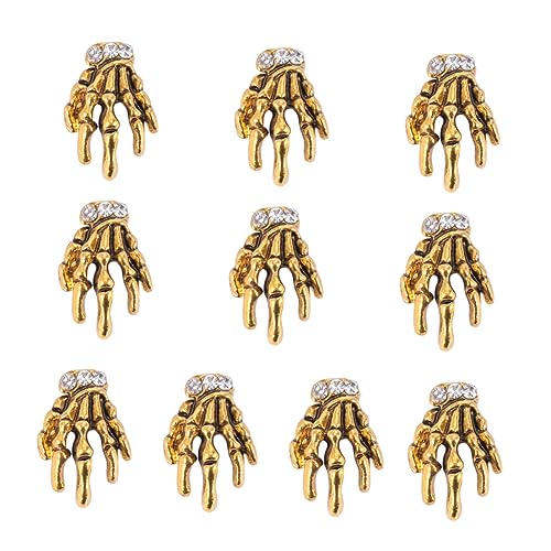 IWOWHERO 10 Stück Teiliges Nagel mit Legierungs Skelett Hand Design DIY Maniküre Zubehör für Kreative Nagelkunst Passend für Uv Gel und Nagellack Stilvolle Nail Art Verzierungen IWOWHERO 10 Stück Teiliges Nagel mit Legierungs Skelett Hand Design DIY Maniküre Zubehör für Kreative Nagelkunst Passend für Uv Gel und Nagellack Stilvolle Nail Art Verzierungen von IWOWHERO
