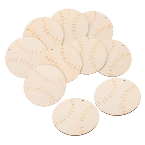 IWOWHERO 10 Stück unvollendeter Holzausschnitt Spiel leer holzdeko bastelmaterial DIY-Ornament Holz-Weihnachtsdekoration Holz-Ornamente Holzschnitzerei Dekore aus Holzscheiben hölzern Beige von IWOWHERO