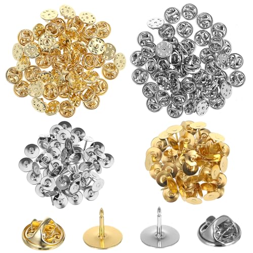 IWOWHERO 100 Paare Schmetterling Clutch Pins Metallverschluss Pin Backs mit Sicherungsmechanismus Goldfarbene und Nickelfarbene Sets Ersatz für Schmuckherstellung Broschen Anstecker und IWOWHERO 100 Paare Schmetterling Clutch Pins Metallverschluss Pin Backs mit Sicherungsmechanismus Goldfarbene und Nickelfarbene Sets Ersatz für Schmuckherstellung Broschen Anstecker und von IWOWHERO