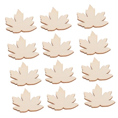 IWOWHERO 100 Stück Ahornblatt Holz Ausschnitte Naturbelassene Holzscheiben für DIY Bastelprojekte Leichte Vielseitige Dekoration für Herbst Thanksgiving Hochzeit und Erntedankfest von IWOWHERO