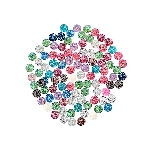IWOWHERO 100 Stück Flatback-Kunsthandwerk scheckheft haar spangen schmuck machen haar pin dekoringe Dekoration Wohnung jubeln Verzierungen Charme Reiz Flatback-Edelsteine Cabochons aus Harz von IWOWHERO