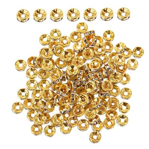 IWOWHERO Strass-abstandshalterperlen Mit Großem Loch 100 Stück Goldene Charm-perlen Zur Armbandherstellung IWOWHERO Strass-abstandshalterperlen Mit Großem Loch 100 Stück Goldene Charm-perlen Zur Armbandherstellung von IWOWHERO