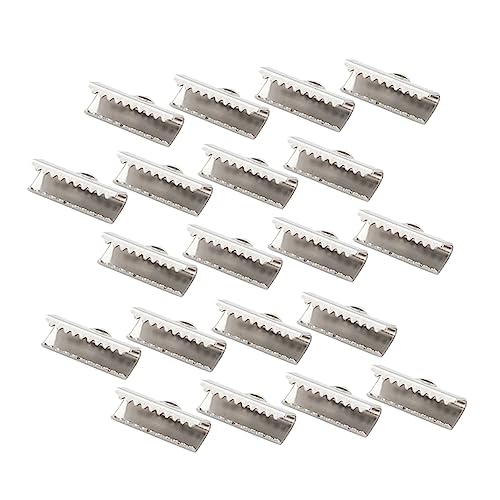 IWOWHERO 100 Stück Kordelverschluss-verschlüsse Schmuck Armbandherstellung Verpackung Bandklemme Endet Crimp-enden Bandendenklemmen Quetschcrimpenden Band Endet Rostfreier Stahl Silber von IWOWHERO