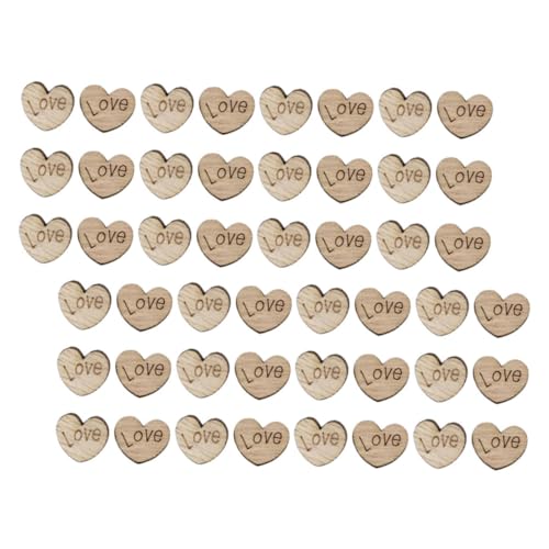 IWOWHERO 100 Stück Liebesornamente aus Holz Hochzeitstischdekoration Herz-Hochzeits-Tischstreuung rustikal valentinstag hochzeit konfetti herzförmige Holzverzierung Hochzeitsdekorationen von IWOWHERO