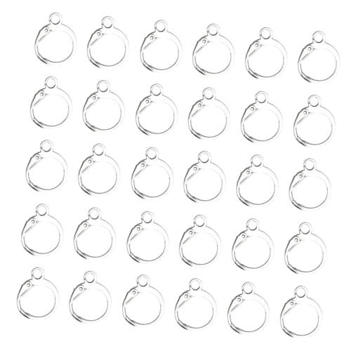 IWOWHERO 100 Stück Runde Kupferohrschnalle Herstellung Ohrring Finden Runden Silber Französisch Für Haken Bausatz Reifen Schmuck Piercing Schlüssel Machen Beschichtungslegierung Silver von IWOWHERO