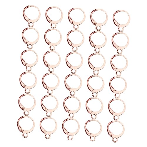 IWOWHERO 100 Stück Runde Kupferohrschnalle Herstellung Schmuck Für Sortiert Ohrhaken Schlüssel Bronze Silber Ohrring Klein Runden Diy Zubehör Rose Gold Beschichtungslegierung von IWOWHERO