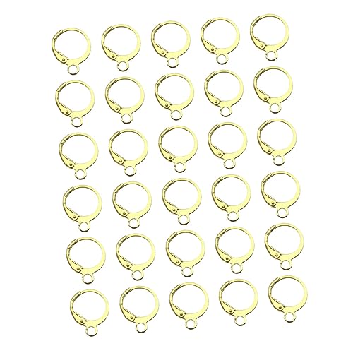 IWOWHERO 100 Stück Runde Kupferohrschnalle Schlüssel Anhänger für die Schmuckherstellung Van schmuck machen DIY Ohrringzubehör Schmuckzubehör Legierungszubehör Beschichtungslegierung Golden von IWOWHERO