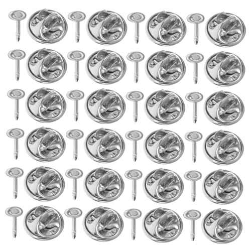 IWOWHERO 100 Stück Schmetterlingshutschnalle Rückseite Der Reversnadel Krawattennadeln Krawattennadel Für Schmetterlingskupplung Schmetterlings-emaille-pin Kleine Kopfnadeln Kupfer Silver von IWOWHERO