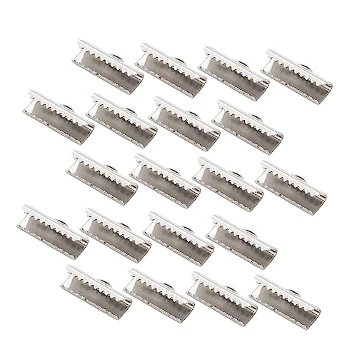 IWOWHERO 100 Stück Schmuckverschlüsse Und Schließungen Herstellung Crimp-enden Klammern Zum Basteln Bandklemme Endet Bandende Verschlussspitzen Prise Crimp Clasp Silber Rostfreier Stahl von IWOWHERO