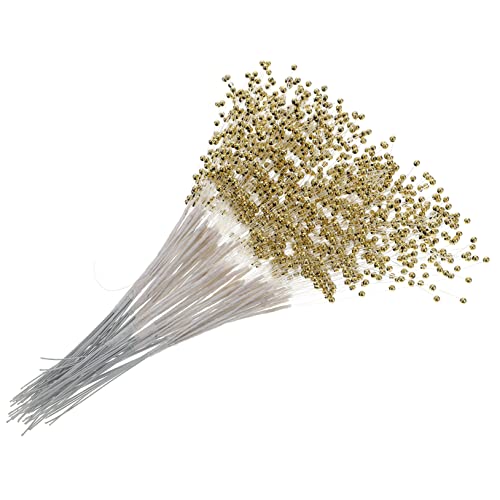 IWOWHERO 100 Stück Schnur dekorative Perlenkette Brautduschendekorationen für die Braut Girlande Gang Hochzeitsdeko stiftperlen Perlensticks Herzstück einer Tischvase Plastik Golden von IWOWHERO