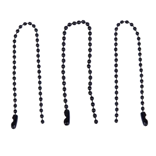 IWOWHERO 100 Stück Tag-kette Farbig Schlüssel Rostfrei Schild Kette Für Die Herstellung Von Halsketten Ball Tag-kugelkette Silber Kugelketten Kugelkette Aus Stahl Farbstrahl Black Eisen von IWOWHERO