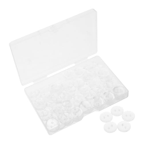 IWOWHERO 100 Stück Teiliges Runde Transparente Knöpfe aus Langlebigem Resin Sichere Handnähknöpfe für Kinderkleidung Pullover Hemden DIY Bastelbedarf Jungen Mädchen von IWOWHERO