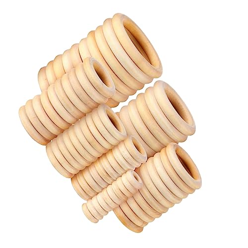 IWOWHERO 100Stücke DIY Holzringe Natürlichem Holz Bastelprojekte Vorhangringe Dekoration Und Hochzeitskränze Und Langlebig von IWOWHERO