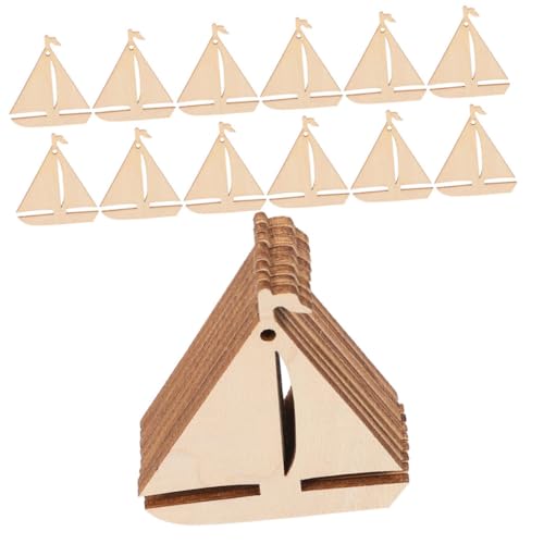 IWOWHERO 100Stücke Holz Segelboot Förmige Ausschnitte Zum Basteln Unvollendete Holzanhänger Für Nautische Dekoration DIY Material Für Partys Und Bastelprojekte von IWOWHERO