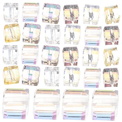 IWOWHERO 100Stücke Quadratische Glasperlen DIY Schmuck Zubehör für Armbänder und Bastelarbeiten Glatte Oberfläche Langlebig und Vielseitig Einsetzbar von IWOWHERO
