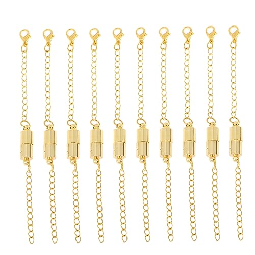 IWOWHERO 10Stück Halskettenverlängerer Teiliges Magnetische Schmuckverlängerer für Armbänder und Einfach für Empfindliche Hände Goldfarbenes Design IWOWHERO 10Stück Halskettenverlängerer Teiliges Magnetische Schmuckverlängerer für Armbänder und Einfach für Empfindliche Hände Goldfarbenes Design von IWOWHERO
