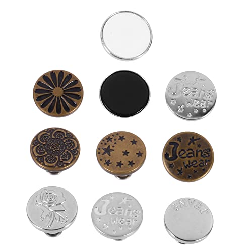 IWOWHERO 10Stücke Einstellbare Metallknöpfe Teiliges Abnehmbare Jeans und Hosen Schnallen DIY Zubehör für Einfache Anpassung für Hosenbund und Jeans kein Erforderlich IWOWHERO 10Stücke Einstellbare Metallknöpfe Teiliges Abnehmbare Jeans und Hosen Schnallen DIY Zubehör für Einfache Anpassung für Hosenbund und Jeans kein Erforderlich von IWOWHERO
