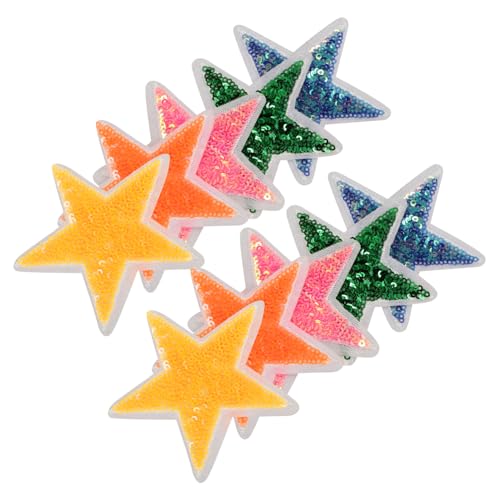 IWOWHERO 10Stücke Glitzer Stern Patches Dekorative Aufnäher mit Pailletten zum Aufnähen Farben für DIY Projekte für Jacken Taschen Hüte und Mehr IWOWHERO 10Stücke Glitzer Stern Patches Dekorative Aufnäher mit Pailletten zum Aufnähen Farben für DIY Projekte für Jacken Taschen Hüte und Mehr von IWOWHERO