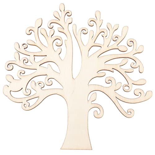 IWOWHERO 10Stücke Leere Holzbaumverzierungen Für DIY Bastelprojekte Unlackierte Holzverzierungen Holzfarbe Für Baumverschönerungen Und Dekorationen von IWOWHERO
