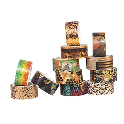 IWOWHERO 12 Rollen Scrapbook-Washi-Tape dekoriert Leopardenband Kunst Party Dekoration farbiges klebeband Dekorative Klebebänder Washi Tape abkleben Handwerkliches Washi Tape Aufkleber von IWOWHERO