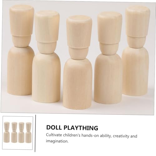 IWOWHERO 12 Stück Teiliges Holzfiguren zum Bemalen Glatte DIY Puppen für Kreative Mädchen Sicher und Schadstofffrei für Gestalten und Handfertigkeit von IWOWHERO