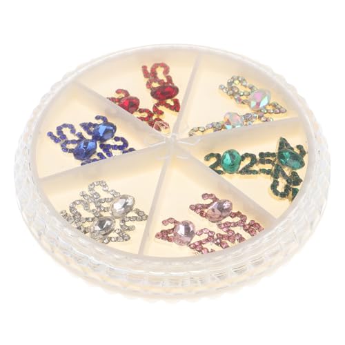 IWOWHERO 12 Stück Teiliges Nagel Charms mit Funkelnden Zahlen Mini Nail Art Dekorationen aus Hochwertiger Legierung Glitzernde DIY Fingernagel Schmuckstücke für Kreative Naildesigns von IWOWHERO