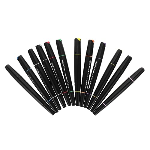 IWOWHERO 12 Stück Teiliges Set Tragbare Acryl Marker für DIY Kunst Wasserfeste Doppelseitige Stifte für Malerei und Zeichnung Vielseitige Haushalts Malstifte von IWOWHERO