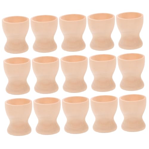 IWOWHERO 15 Stück Osterei -Dekorationsständer Hülse Stand für Dekorationen Dekorativ ostereier basteln ostern eierbecher NEIN Eierständer aus Holz selber machen Eierbasishalter Beige von IWOWHERO