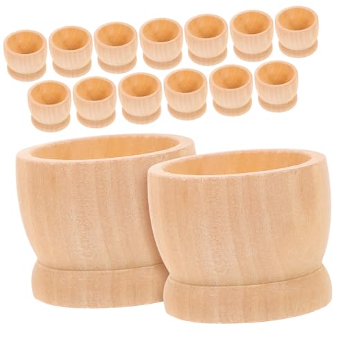IWOWHERO 15 Stück Ostereier Eierhalter Jumbo-Eier für groß easter egg decoration osterdekoration ostern dekoration - Tischdeko osterstreudeko osterei DIY basis Eierhaltesockel Holz von IWOWHERO