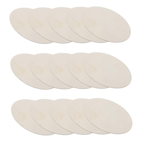 IWOWHERO 15 Stück Teiliges DIY Basswood Holzplatten Unbehandelte Ovale Holzscheiben Natürliche Bastelholzplatten zum Bemalen Gravieren und Kreativen Holzarbeiten für Schulprojekte von IWOWHERO