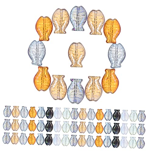 IWOWHERO 150 Stück Kleiner Fischanhänger Runden Bunt Schmuck Farbig Spacer Dekorationen Charme Gold Perlen Für Die Herstellung Von Armbändern Süße Fischperlen Perle Für Diy-armband Glas von IWOWHERO