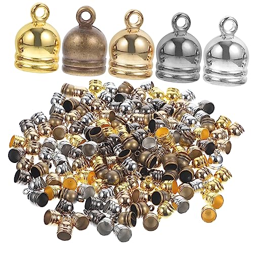 IWOWHERO 150 Stück professionelle Schnurenden schmuck personalisiert bastelbedarf halskette armreif Herstellung Quaste Seilstopper für den täglichen Gebrauch Kabelendkappen Legierung von IWOWHERO