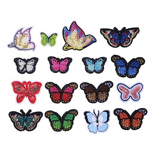 IWOWHERO 16 Stück Gestickter Schmetterlings-patch Patches Nähen Flecken Schmetterling Dekorationen Schmetterlingsaufkleber Bestickt Schmetterlinge Zum Aufbügeln Colorful Plastik IWOWHERO 16 Stück Gestickter Schmetterlings-patch Patches Nähen Flecken Schmetterling Dekorationen Schmetterlingsaufkleber Bestickt Schmetterlinge Zum Aufbügeln Colorful Plastik von IWOWHERO