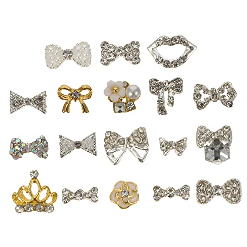 IWOWHERO 18 Stück Nagelbohrer Schmuck Nagel Strass Perlendekor Party Nägel bescherung weihnachten geldgeschenke weihnachten aufkleber Schmetterlinge Nagelstecker Zubehör für Maniküre Metall von IWOWHERO