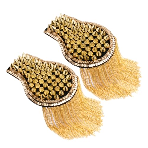 IWOWHERO 1Paar Genietete Epauletten Mit Fransen Goldene Schulterklappen Für Bühnenkostüme Und Festliche Anlässe Stilvolles Zubehör Für Jacken Und Outfits IWOWHERO 1Paar Genietete Epauletten Mit Fransen Goldene Schulterklappen Für Bühnenkostüme Und Festliche Anlässe Stilvolles Zubehör Für Jacken Und Outfits von IWOWHERO