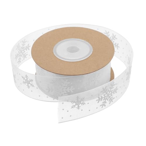 IWOWHERO 1Rolle Schneeflockenband Transparentes Dekoband Für Geschenkverpackungen Bastelprojekte Und Winterdekoration Für Weihnachten von IWOWHERO