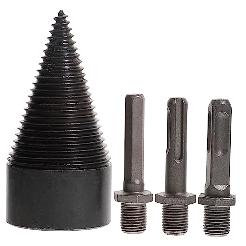 IWOWHERO 1Satz Holzsplitter Bohrer mit Wechselgriffen Kegelbohrer für Professioneller Holzstammsplitter für Hickory und Walnuss Leicht zu Bedienen Hohe von IWOWHERO