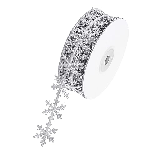 IWOWHERO 1Stück Silberschneeflocken Geschenkband Hochwertiges Dekorationsband für Weihnachten DIY Projekte Geschenkverpackung Party Dekoration Langlebig und Farbecht IWOWHERO 1Stück Silberschneeflocken Geschenkband Hochwertiges Dekorationsband für Weihnachten DIY Projekte Geschenkverpackung Party Dekoration Langlebig und Farbecht von IWOWHERO