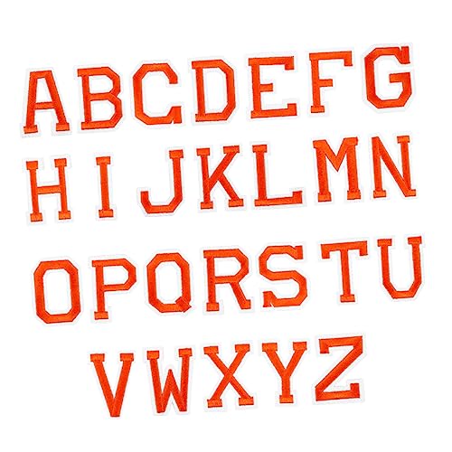 IWOWHERO 2 Buchstaben Stoff aufkleber Kleine Buchstaben nähen Flicken für Kleidung gestickte Buchstaben Applikationen Flicken für Jacken Buchstabenflecken Männer Patches Stoff Patch Orange von IWOWHERO