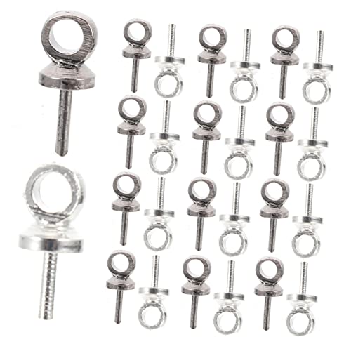 IWOWHERO 2 Sätze Augenschraube für Stifte plattiert klein Schmuck bastelzeug handwerkskunst Ohrringzubehör anhängerzubehör armband zubehör Ösenhaken aus Metall Charm-Perlen-Schraube Kupfer von IWOWHERO