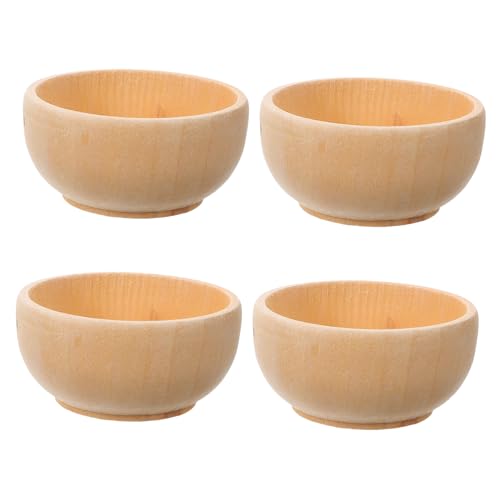 IWOWHERO 2 Sätze Teiliges Set Holzschalen Unvollendete Holzspielzeuge Für Kreative Diy Dekorationen Für Miniatur Gestaltungen 4 Stück * 2 von IWOWHERO